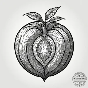 Tattoo sketch, xylocarp (woody fruit), data c... - эскиз тату (№1752364075_0, 12.07.2025 23:47) — tattoo-photo.ru