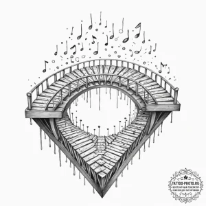Tattoo sketch, xylophone bridge to dreams, a... - эскиз тату (№1752364327_0, 12.07.2025 23:52) — tattoo-photo.ru