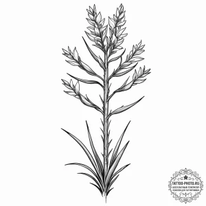 Tattoo sketch, yucca plant, pixelated bloom,... - эскиз тату (№1752365007_0, 13.07.2025 00:03) — tattoo-photo.ru