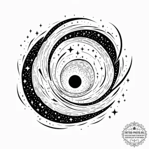 Tattoo sketch, yawning void, starlight embrac... - эскиз тату (№1752366609_0, 13.07.2025 00:30) — tattoo-photo.ru