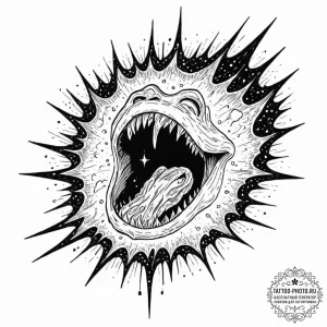 Tattoo sketch, yawning abyssal rift (cosmic),... - эскиз тату (№1752367535_0, 13.07.2025 00:45) — tattoo-photo.ru