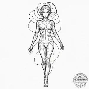 Tattoo sketch, youthful spirit, ageless code,... - эскиз тату (№1752367703_0, 13.07.2025 00:48) — tattoo-photo.ru