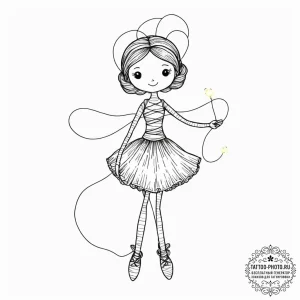 Tattoo sketch, yarn doll, digital strings, a... - эскиз тату (№1752368370_0, 13.07.2025 00:59) — tattoo-photo.ru