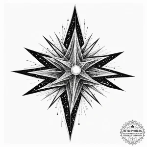 Tattoo sketch, zenith star ziggurat, a toweri... - эскиз тату (№1752368790_0, 13.07.2025 01:06) — tattoo-photo.ru
