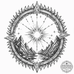Tattoo sketch, zenith portal, crystal ascent,... - эскиз тату (№1752371509_0, 13.07.2025 01:51) — tattoo-photo.ru