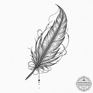 Tattoo sketch, feather of consciousness, a si... - эскиз тату (№1752373168_0, 13.07.2025 02:19) — tattoo-photo.ru