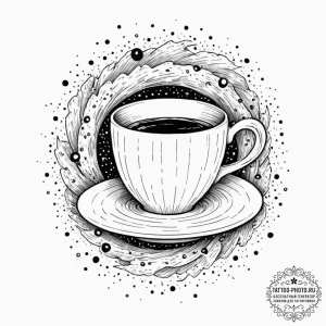 Tattoo sketch, black hole depicted as a swirl... - эскиз тату (№1752373914_0, 13.07.2025 02:31) — tattoo-photo.ru