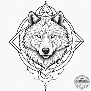 Tattoo sketch, geometric animal spirit, a pow... - эскиз тату (№1752375097_0, 13.07.2025 02:51) — tattoo-photo.ru