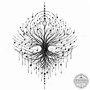 Tattoo sketch, omnidirectional soundwave tree... - эскиз тату (№1752375183_0, 13.07.2025 02:53) — tattoo-photo.ru