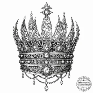Tattoo sketch, royal crown of data, a majesti... - эскиз тату (№1752376029_0, 13.07.2025 03:07) — tattoo-photo.ru