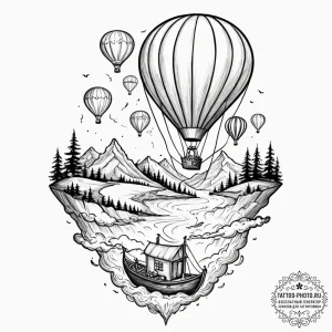 Tattoo sketch, odyssey through the subconscio... - эскиз тату (№1752376959_0, 13.07.2025 03:22) — tattoo-photo.ru
