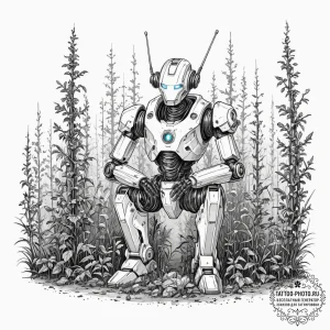 Tattoo sketch, sentinel of the forgotten serv... - эскиз тату (№1752377128_0, 13.07.2025 03:25) — tattoo-photo.ru