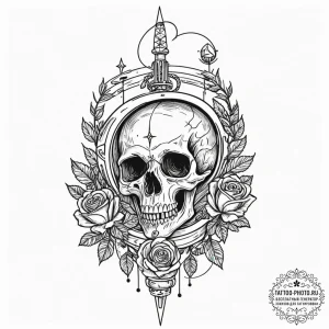 Tattoo sketch, first contact signal, an antiq... - эскиз тату (№1752377888_0, 13.07.2025 03:38) — tattoo-photo.ru