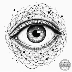 Tattoo sketch, universal gaze of the observer... - эскиз тату (№1752377972_0, 13.07.2025 03:39) — tattoo-photo.ru