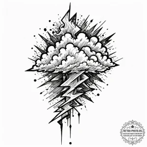 Tattoo sketch, thundercloud of transformation... - эскиз тату (№1752378566_0, 13.07.2025 03:49) — tattoo-photo.ru