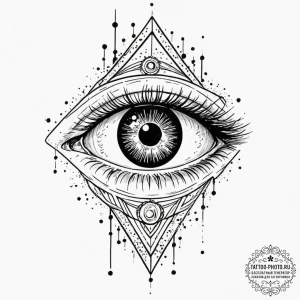 Tattoo sketch, zenith point, cosmic eye, a si... - эскиз тату (№1752378649_0, 13.07.2025 03:50) — tattoo-photo.ru