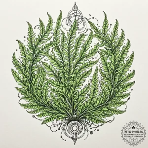 Tattoo sketch, undergrowth of quantum ferns,... - эскиз тату (№1752380431_0, 13.07.2025 04:20) — tattoo-photo.ru