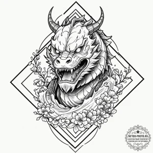 Tattoo sketch, polyhedral protector golem, a... - эскиз тату (№1752380684_0, 13.07.2025 04:24) — tattoo-photo.ru