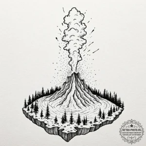 Tattoo sketch, yellowstone geyser, data steam... - эскиз тату (№1752381363_0, 13.07.2025 04:36) — tattoo-photo.ru