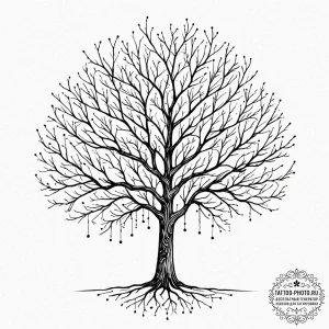 Tattoo sketch, evolving algorithm tree, a tre... - эскиз тату (№1752381703_0, 13.07.2025 04:41) — tattoo-photo.ru