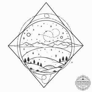 Tattoo sketch, horizon of infinite possibilit... - эскиз тату (№1752383916_0, 13.07.2025 05:18) — tattoo-photo.ru