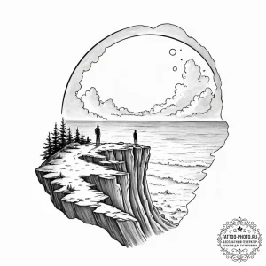 Tattoo sketch, glimpse of the sublime, a styl... - эскиз тату (№1752384088_0, 13.07.2025 05:21) — tattoo-photo.ru