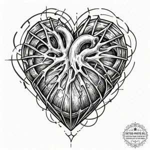 Tattoo sketch, tesseract heart, infinite love... - эскиз тату (№1752385027_0, 13.07.2025 05:37) — tattoo-photo.ru
