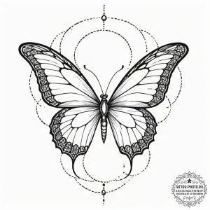 Tattoo sketch, logic gate butterfly, a delica... - эскиз тату (№1752386562_0, 13.07.2025 06:02) — tattoo-photo.ru