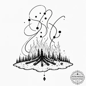 Tattoo sketch, smoke signals of data, wisps o... - эскиз тату (№1752387075_0, 13.07.2025 06:11) — tattoo-photo.ru