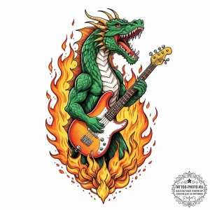 Tattoo sketch, bass guitar morphing into a ro... - эскиз тату (№1752387159_0, 13.07.2025 06:12) — tattoo-photo.ru