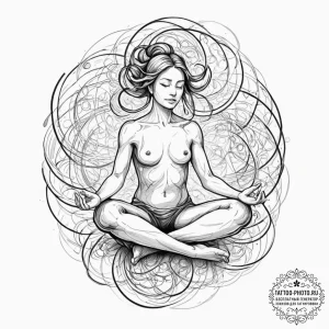 Tattoo sketch, comforting chaos: an abstract,... - эскиз тату (№1752387500_0, 13.07.2025 06:18) — tattoo-photo.ru
