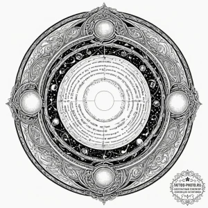 Tattoo sketch, orb of ancestral data, a trans... - эскиз тату (№1752387926_0, 13.07.2025 06:25) — tattoo-photo.ru