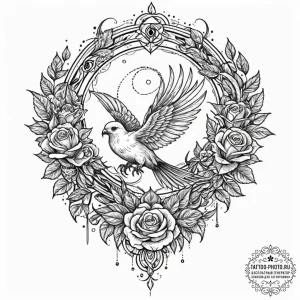 Tattoo sketch, quantum quasar quetzal, a magn... - эскиз тату (№1752388692_0, 13.07.2025 06:38) — tattoo-photo.ru