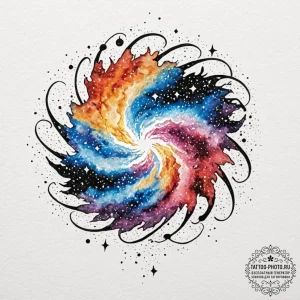 Tattoo sketch, nebula of new beginnings, a vi... - эскиз тату (№1752389885_0, 13.07.2025 06:58) — tattoo-photo.ru