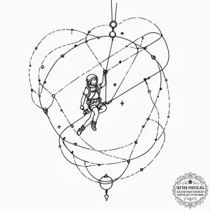 Tattoo sketch, zodiac constellation zipline,... - эскиз тату (№1752391240_0, 13.07.2025 07:20) — tattoo-photo.ru