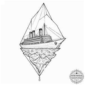 Tattoo sketch, origami ocean liner, a delicat... - эскиз тату (№1752392350_0, 13.07.2025 07:39) — tattoo-photo.ru