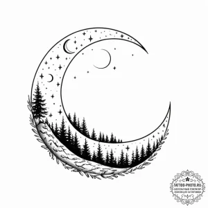 Tattoo sketch, just a phase moon, a crescent... - эскиз тату (№1752392435_0, 13.07.2025 07:40) — tattoo-photo.ru
