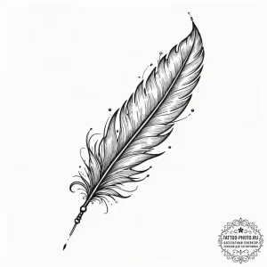 Tattoo sketch, feather of consciousness, a si... - эскиз тату (№1752392518_0, 13.07.2025 07:41) — tattoo-photo.ru