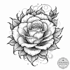 Tattoo sketch, unfolding memory rose, a beaut... - эскиз тату (№1752392604_0, 13.07.2025 07:43) — tattoo-photo.ru