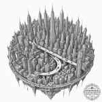 Tattoo sketch, zenith view, digital cityscape… — эскиз тату (№1752392948_0, 13.07.2025 07:49) — tattoo-photo.ru