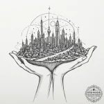 Tattoo sketch, nocturnal architect’s blueprin… — эскиз тату (№1752393204_0, 13.07.2025 07:53) — tattoo-photo.ru
