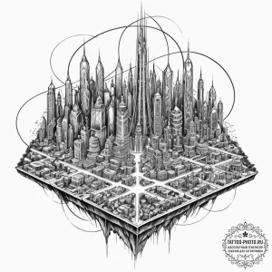 Tattoo sketch, utopia's blueprint, energy lin... - эскиз тату (№1752393378_0, 13.07.2025 07:56) — tattoo-photo.ru