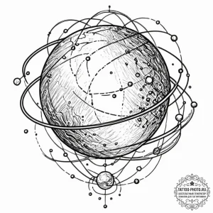 Tattoo sketch, earth's digital heartbeat, a s... - эскиз тату (№1752393465_0, 13.07.2025 07:57) — tattoo-photo.ru