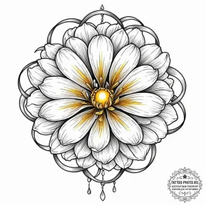 Tattoo sketch, zero-point flower bloom, a del... - эскиз тату (№1752393981_0, 13.07.2025 08:06) — tattoo-photo.ru