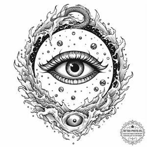 Tattoo sketch, universal gaze of the observer... - эскиз тату (№1752395278_0, 13.07.2025 08:27) — tattoo-photo.ru