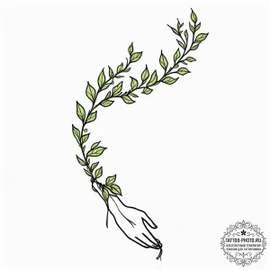 Tattoo sketch, growing data vine, a delicate... - эскиз тату (№1752396567_0, 13.07.2025 08:49) — tattoo-photo.ru