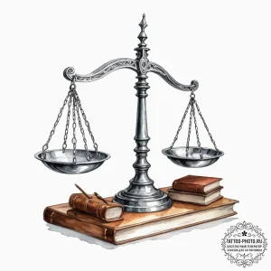 Tattoo sketch, judge's scales, tech weighted,... - эскиз тату (№1752396652_0, 13.07.2025 08:50) — tattoo-photo.ru