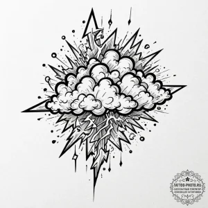 Tattoo sketch, thundercloud of transformation... - эскиз тату (№1752396908_0, 13.07.2025 08:55) — tattoo-photo.ru