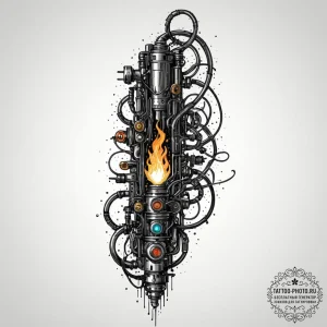 Tattoo sketch, warlock's welding torch (digit... - эскиз тату (№1752396994_0, 13.07.2025 08:56) — tattoo-photo.ru