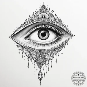 Tattoo sketch, levitation lens, a stylized hu... - эскиз тату (№1752397165_0, 13.07.2025 08:59) — tattoo-photo.ru